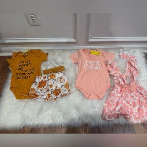 NWT Baby Girl Bodysuit and Outfit Set bundle